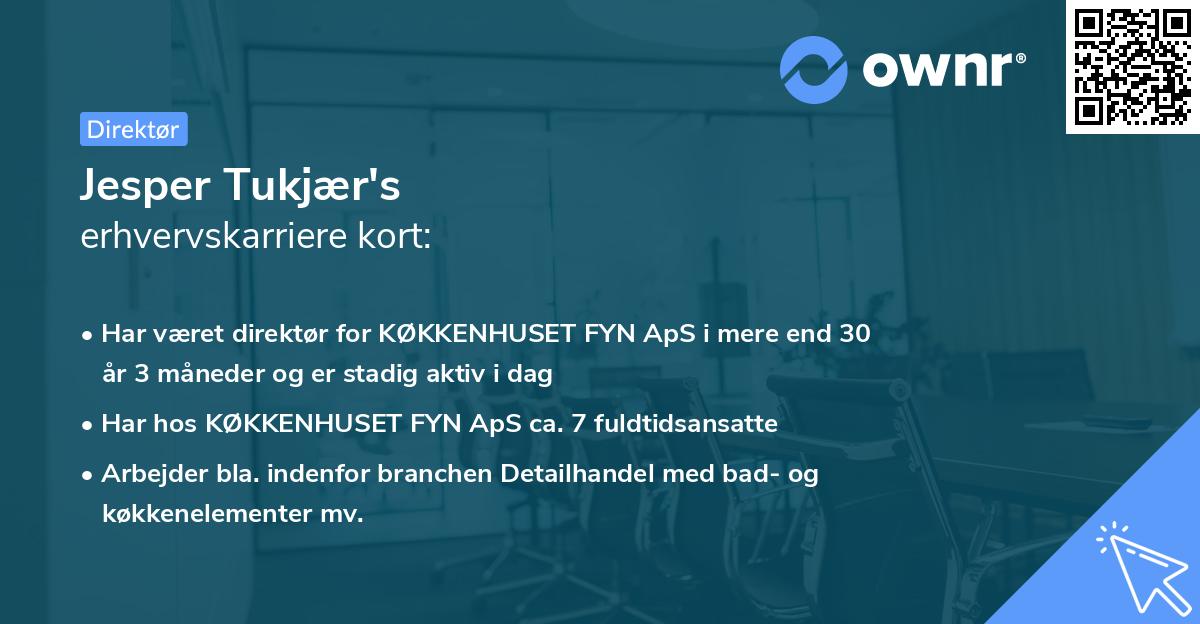 Jesper Tukjær's erhvervskarriere kort
