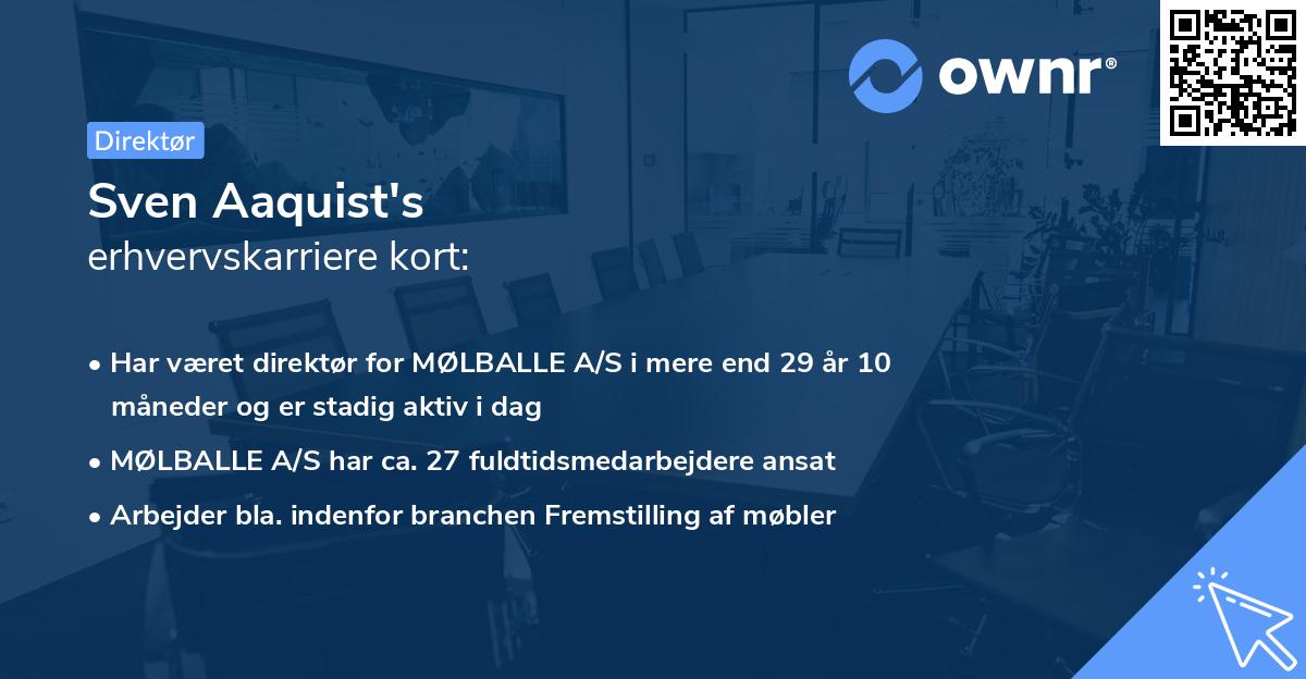 Sven Aaquist's erhvervskarriere kort