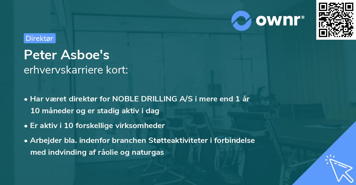 Peter Asboe's erhvervskarriere kort