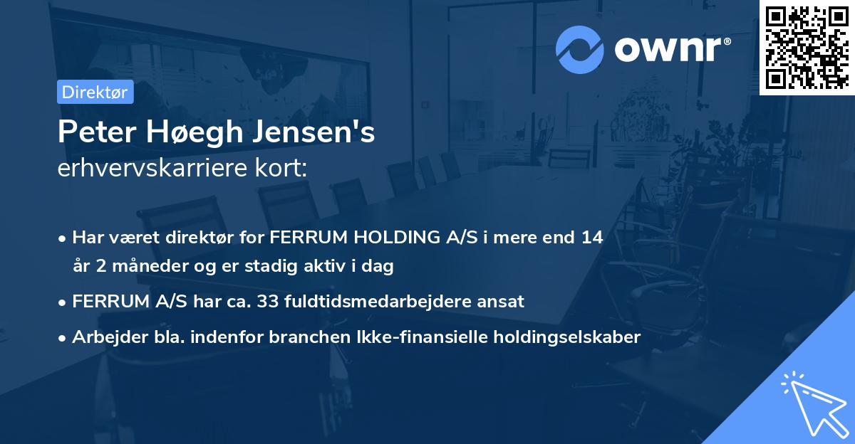 Peter Høegh Jensen's erhvervskarriere kort