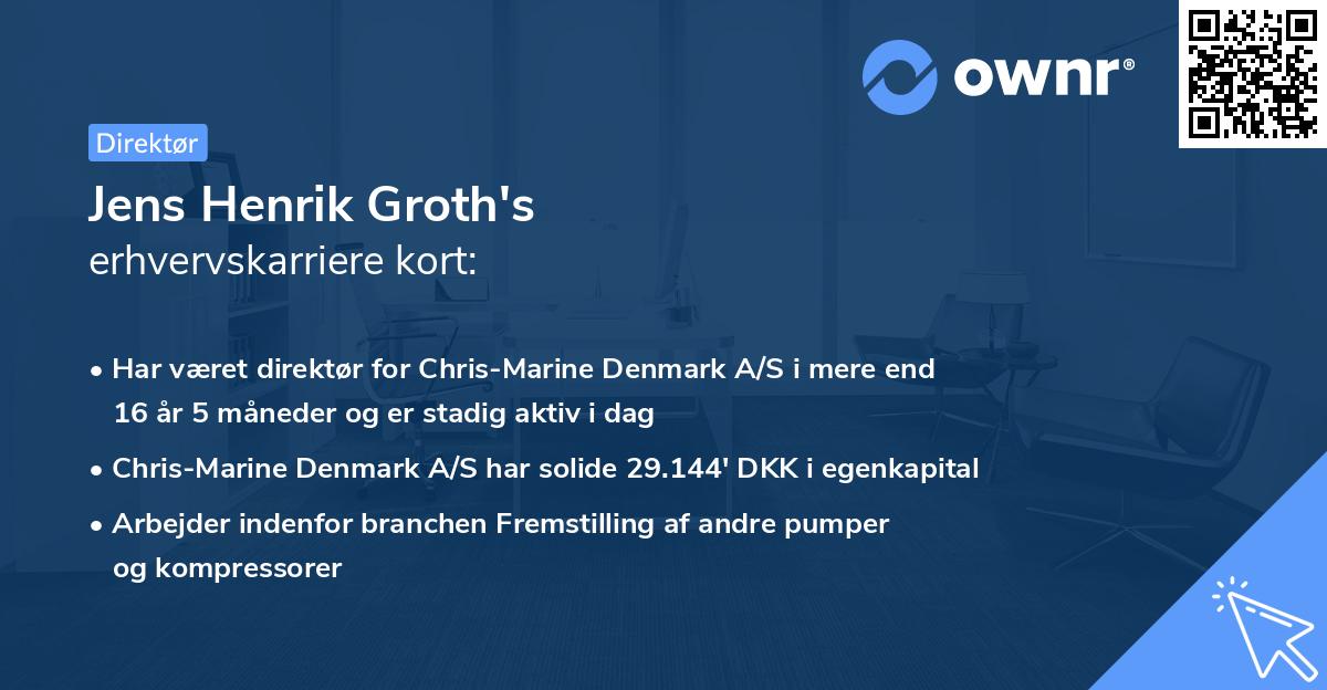 Jens Henrik Groth's erhvervskarriere kort