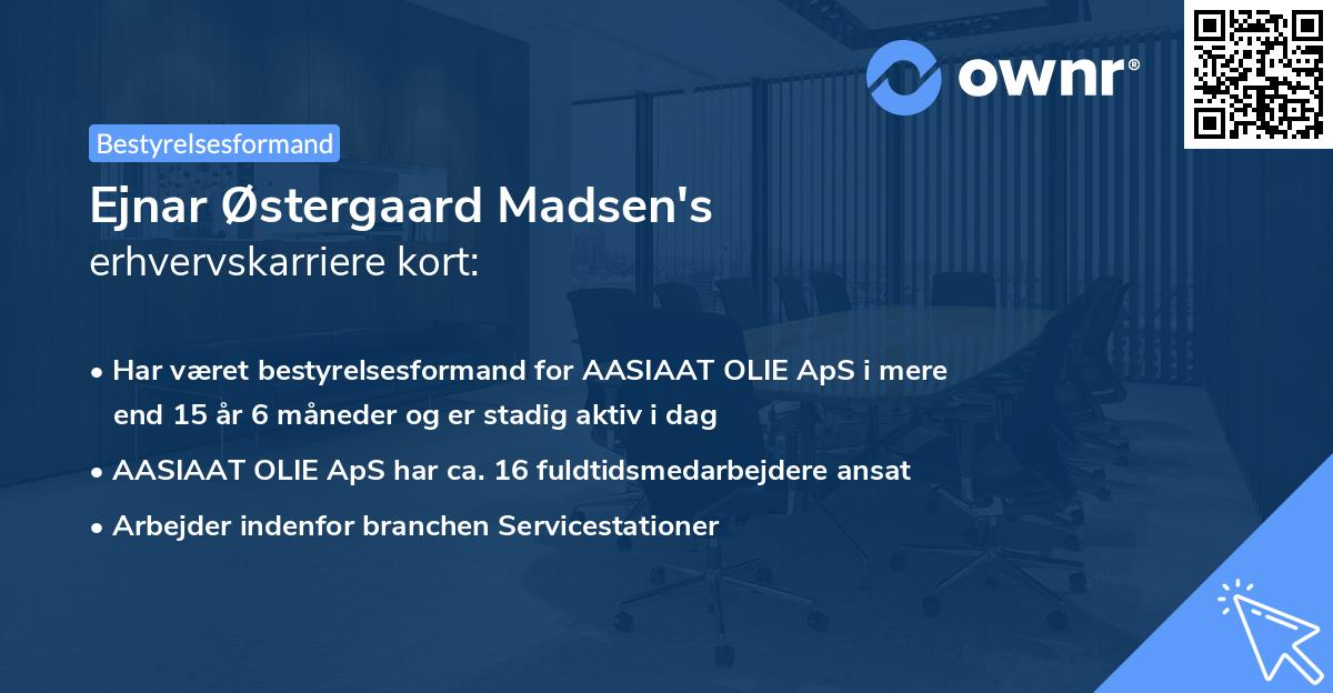 Ejnar Østergaard Madsen's erhvervskarriere kort