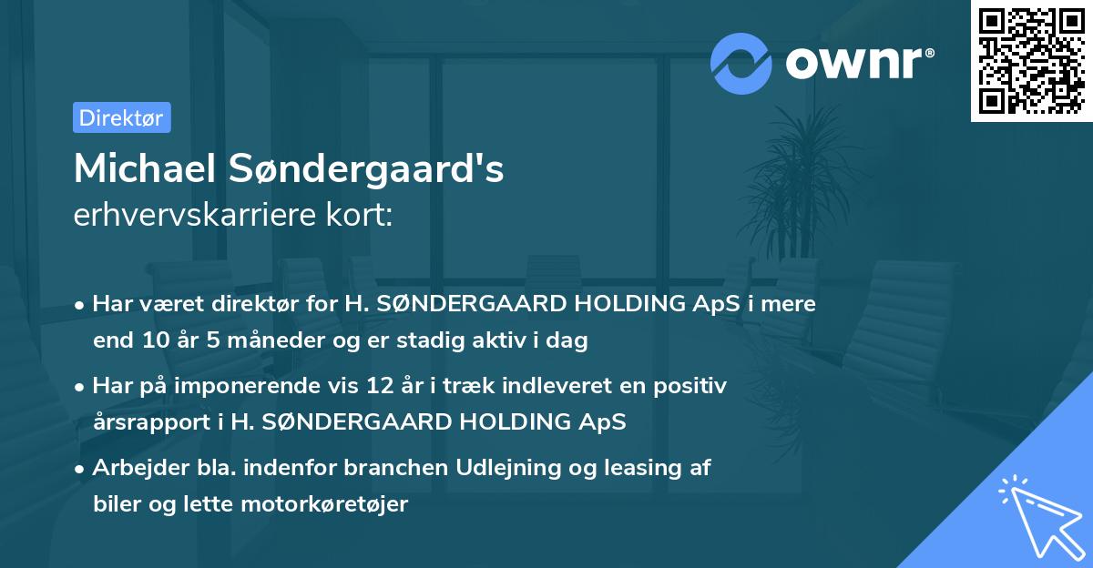 Michael Søndergaard's erhvervskarriere kort