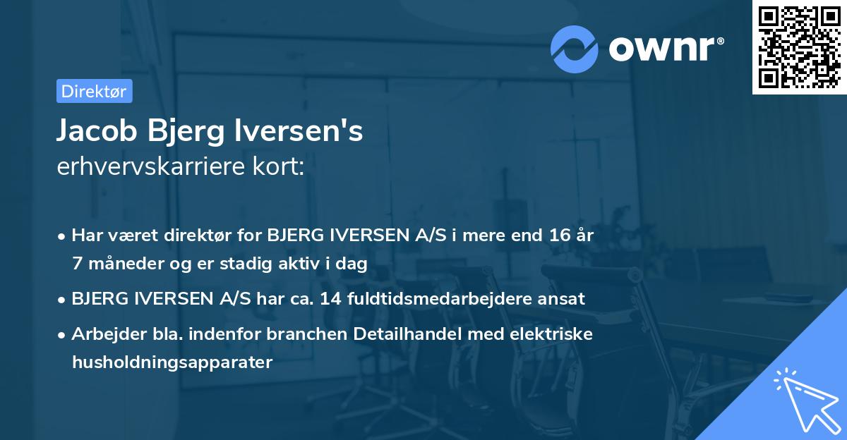 Jacob Bjerg Iversen's erhvervskarriere kort