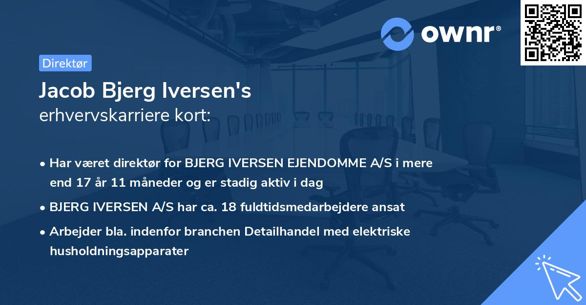 Jacob Bjerg Iversen's erhvervskarriere kort