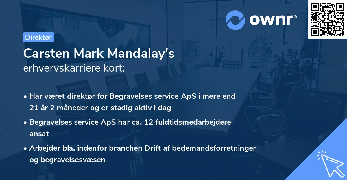 Carsten Mark Mandalay's erhvervskarriere kort