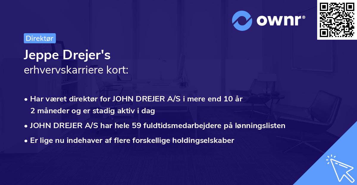 Jeppe Drejer's erhvervskarriere kort