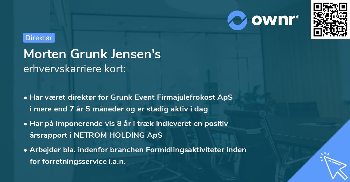Morten Grunk Jensen's erhvervskarriere kort