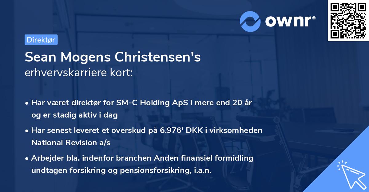 Sean Mogens Christensen's erhvervskarriere kort