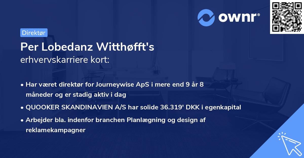 Per Lobedanz Witthøfft's erhvervskarriere kort