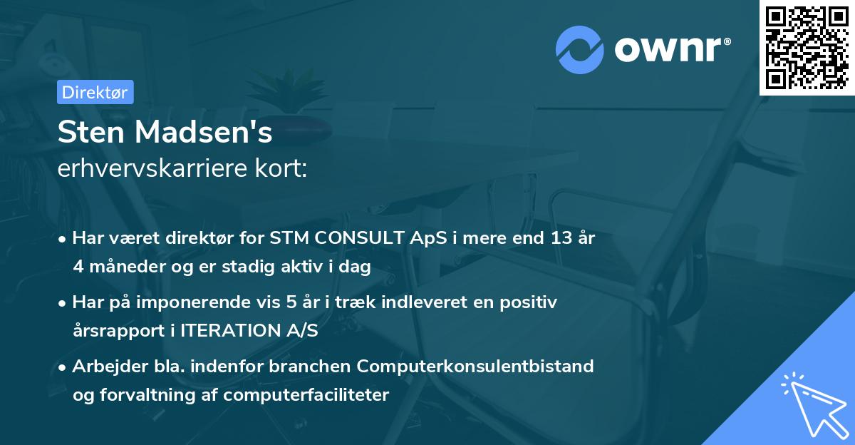 Sten Madsen's erhvervskarriere kort