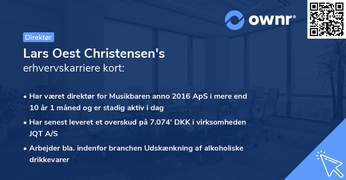 Lars Oest Christensen's erhvervskarriere kort