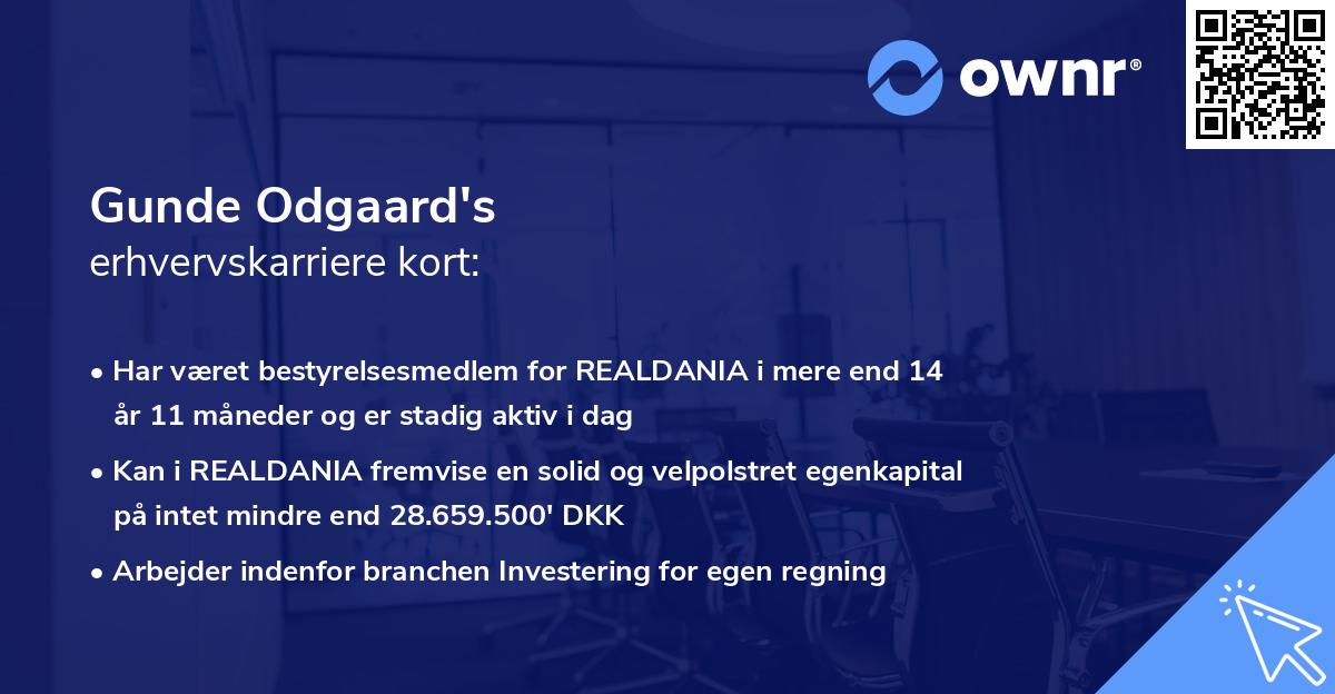 Gunde Odgaard's erhvervskarriere kort