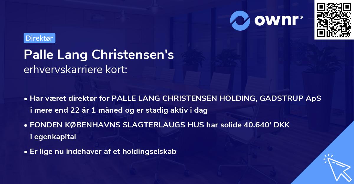 Palle Lang Christensen's erhvervskarriere kort