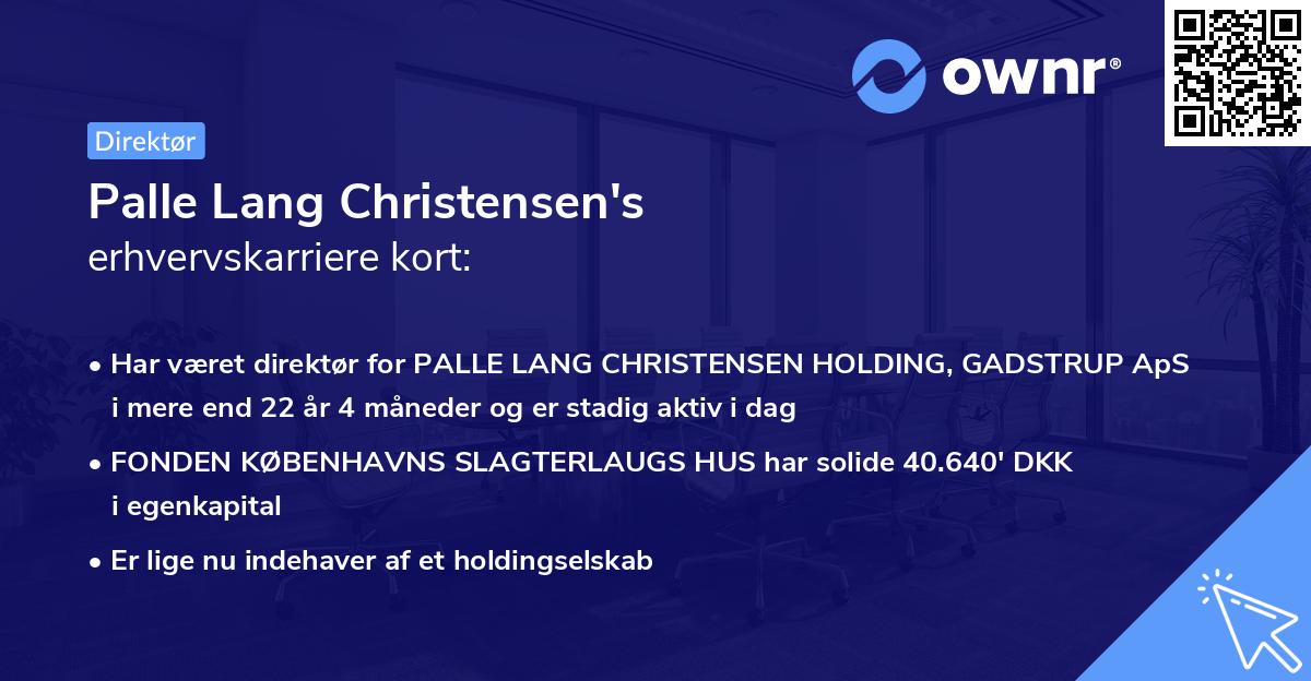 Palle Lang Christensen's erhvervskarriere kort