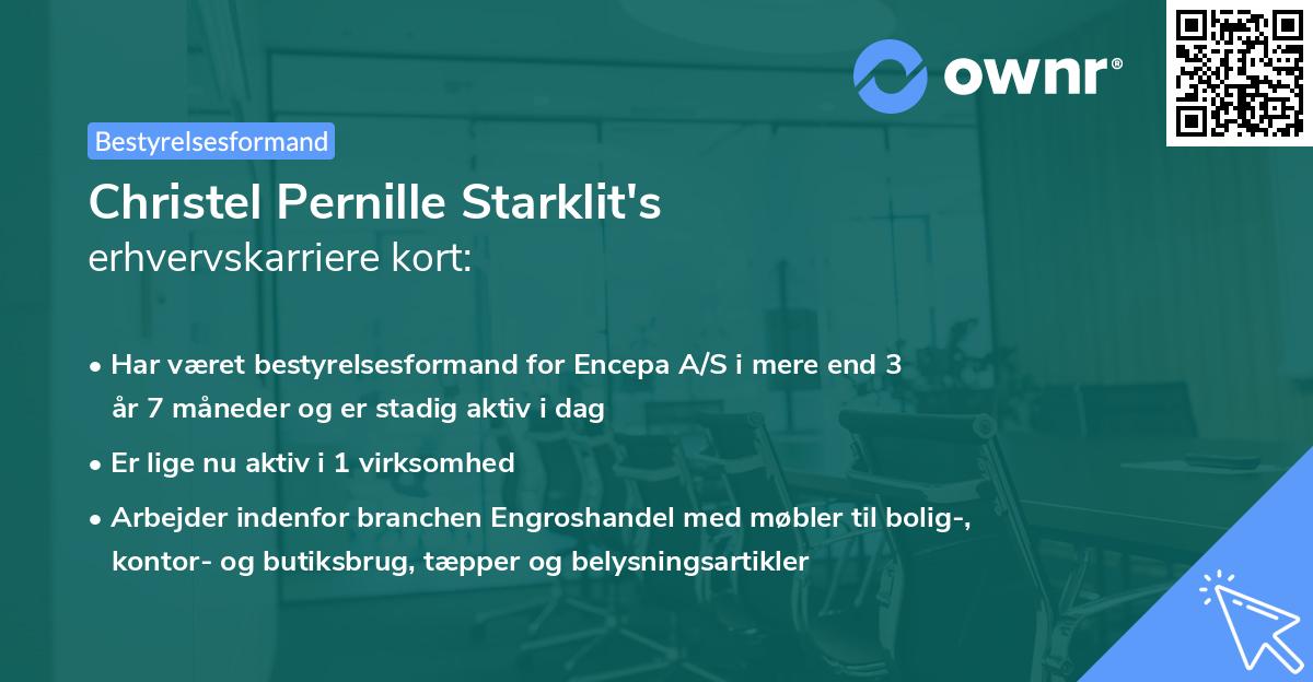 Christel Pernille Starklit's erhvervskarriere kort
