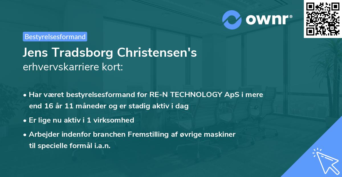 Jens Tradsborg Christensen's erhvervskarriere kort