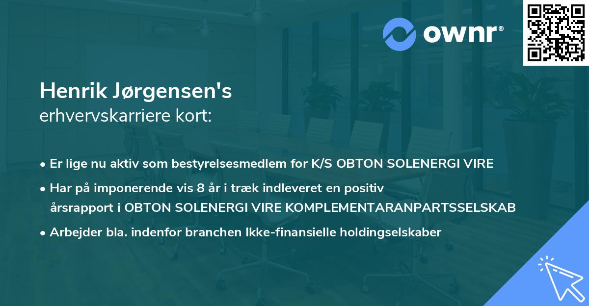 Henrik Jørgensen's erhvervskarriere kort