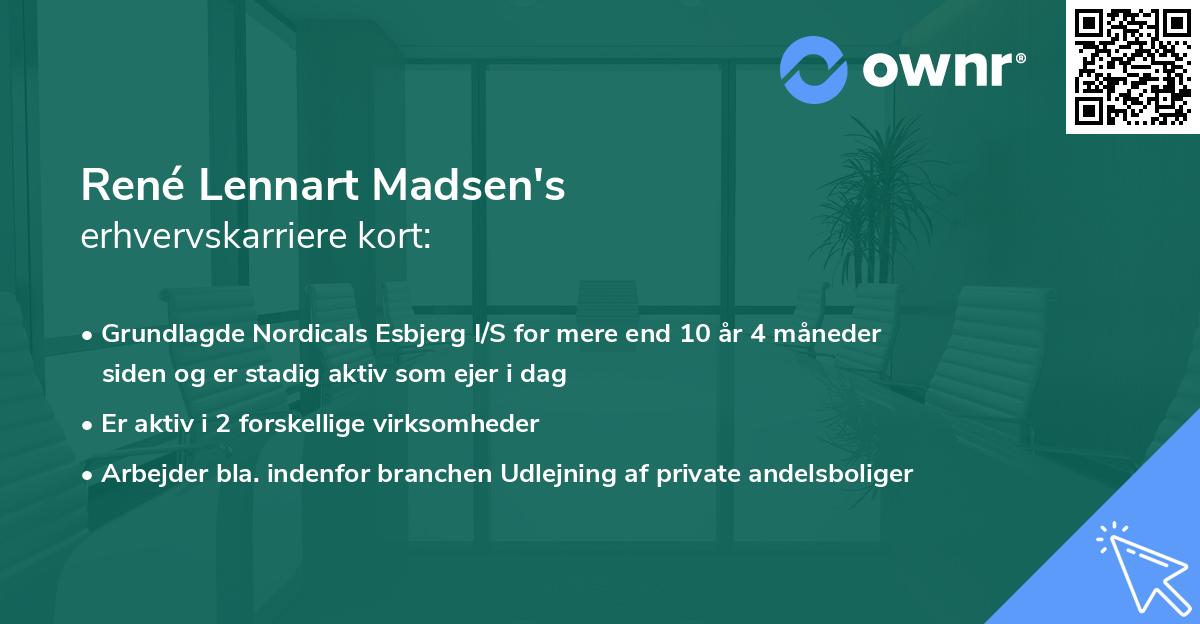 René Lennart Madsen's erhvervskarriere kort