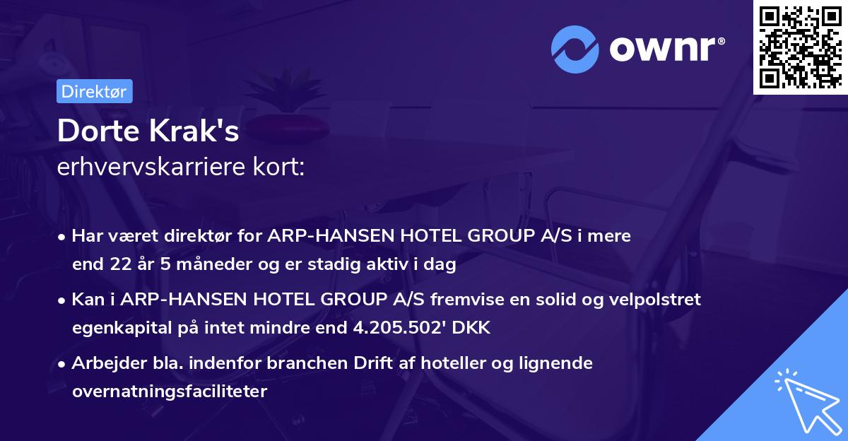 Dorte Krak's erhvervskarriere kort