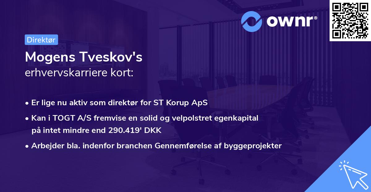 Mogens Tveskov's erhvervskarriere kort