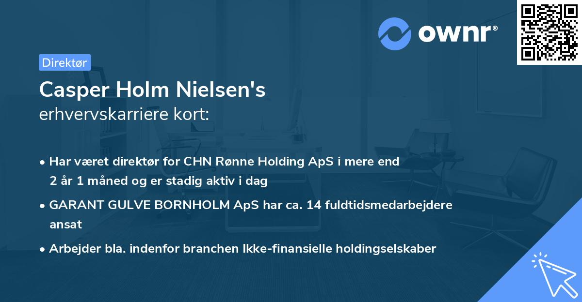 Casper Holm Nielsen's erhvervskarriere kort