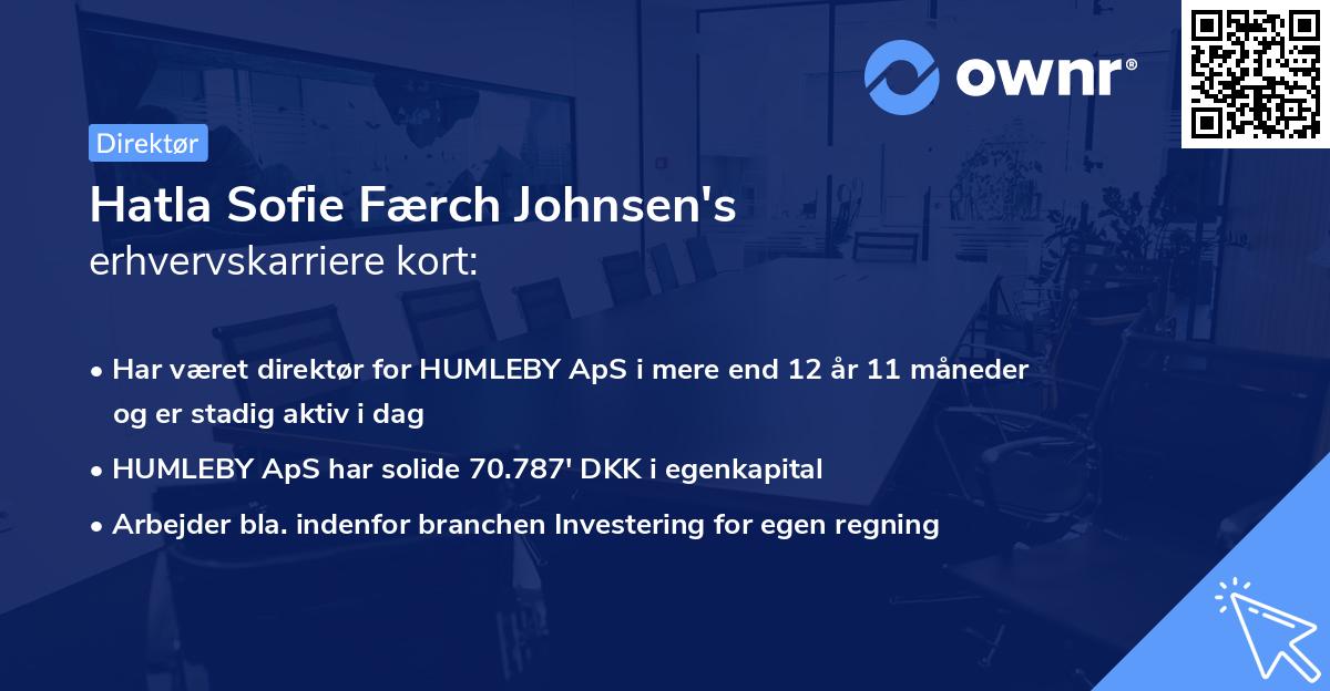 Hatla Sofie Færch Johnsen's erhvervskarriere kort