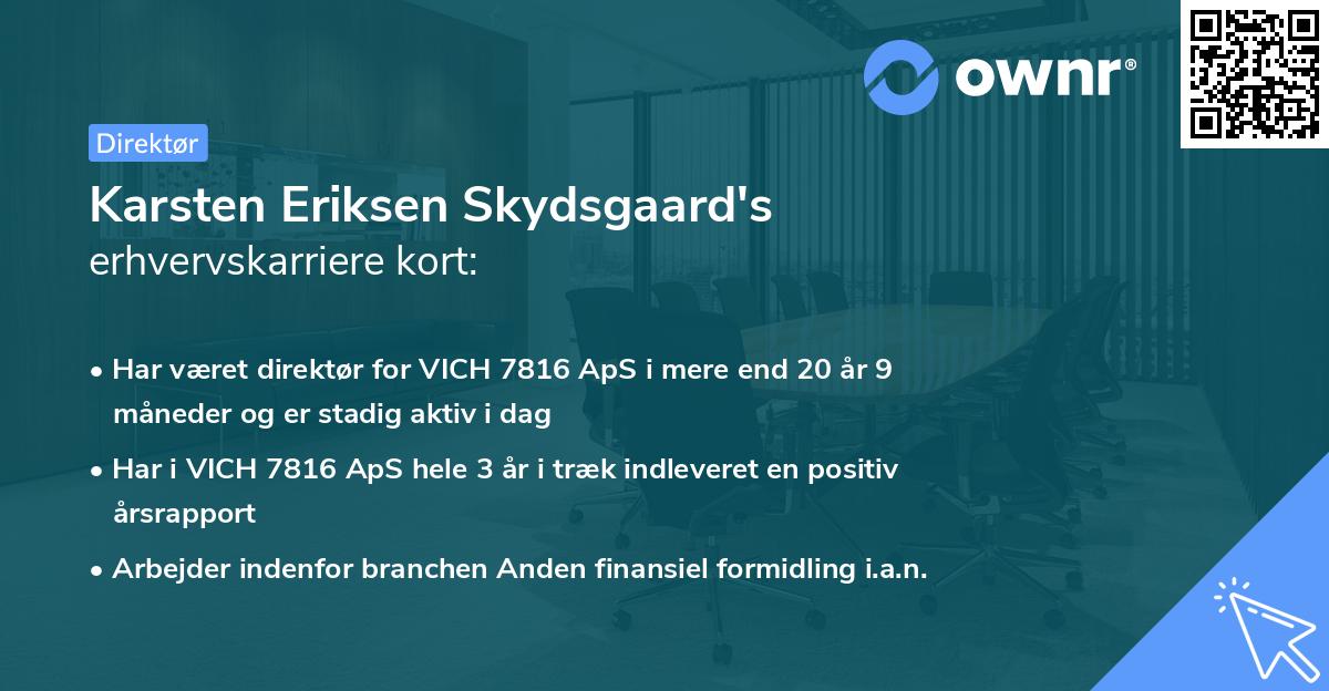 Karsten Eriksen Skydsgaard's erhvervskarriere kort