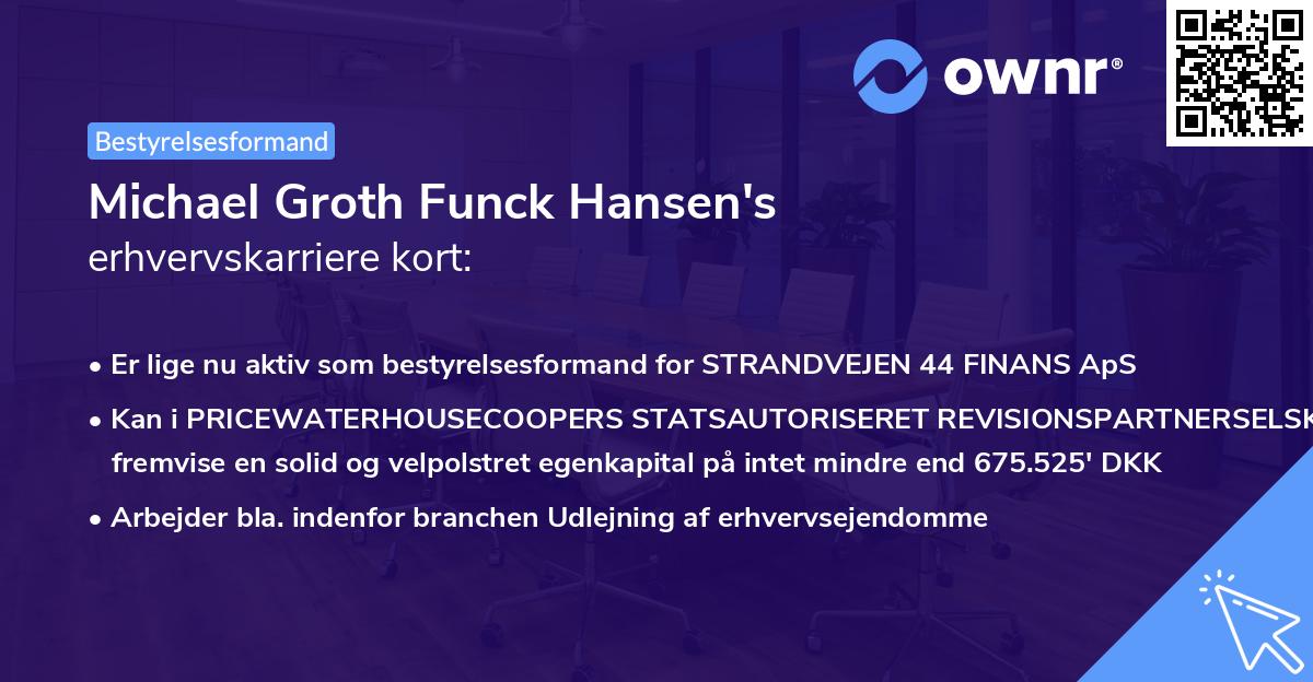 Michael Groth Funck Hansen's erhvervskarriere kort