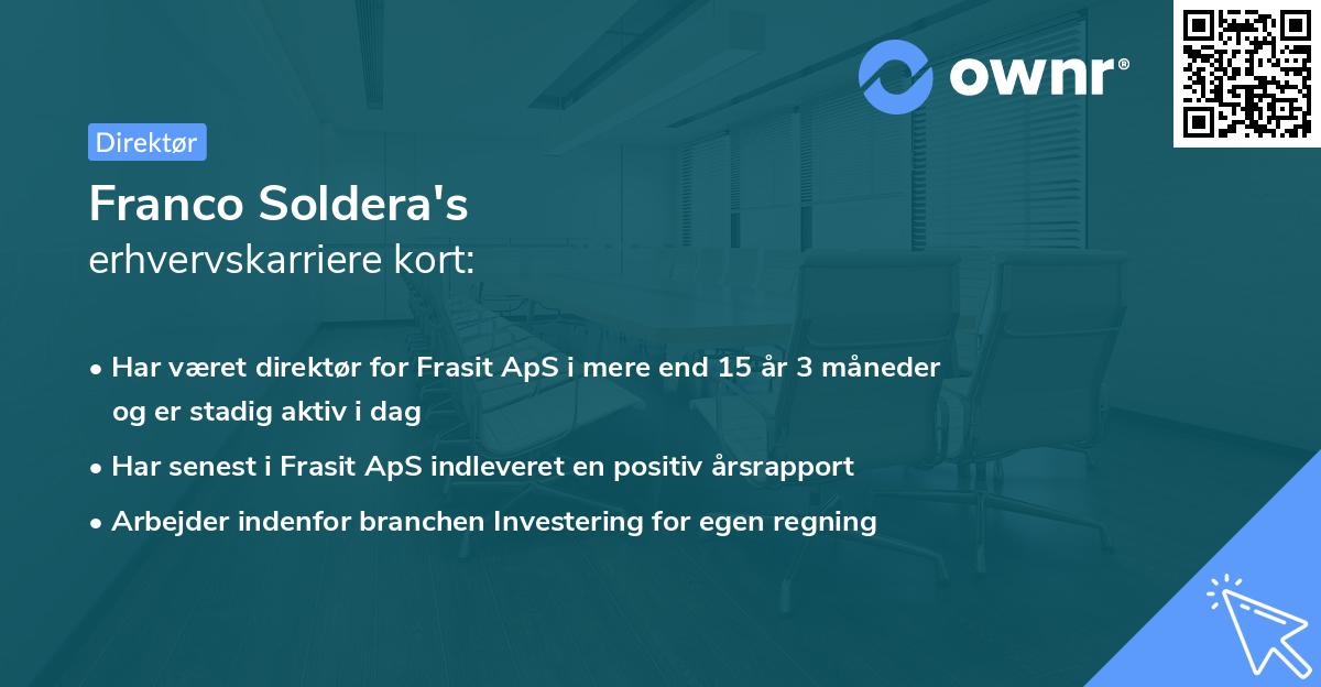 Franco Soldera's erhvervskarriere kort