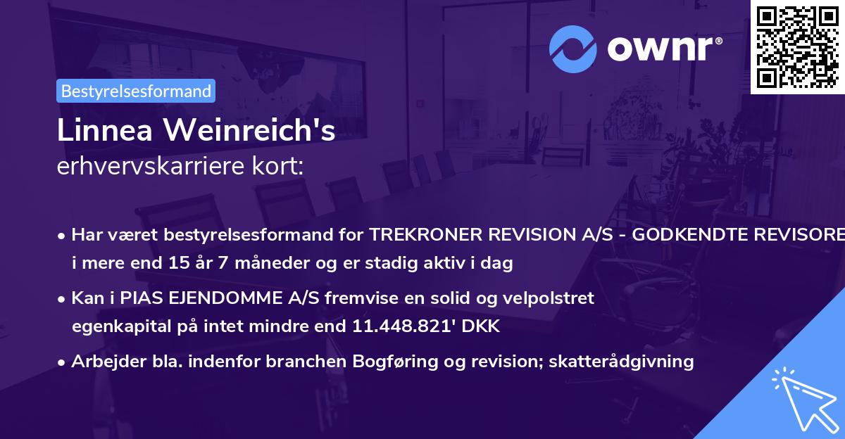 Linnea Weinreich's erhvervskarriere kort