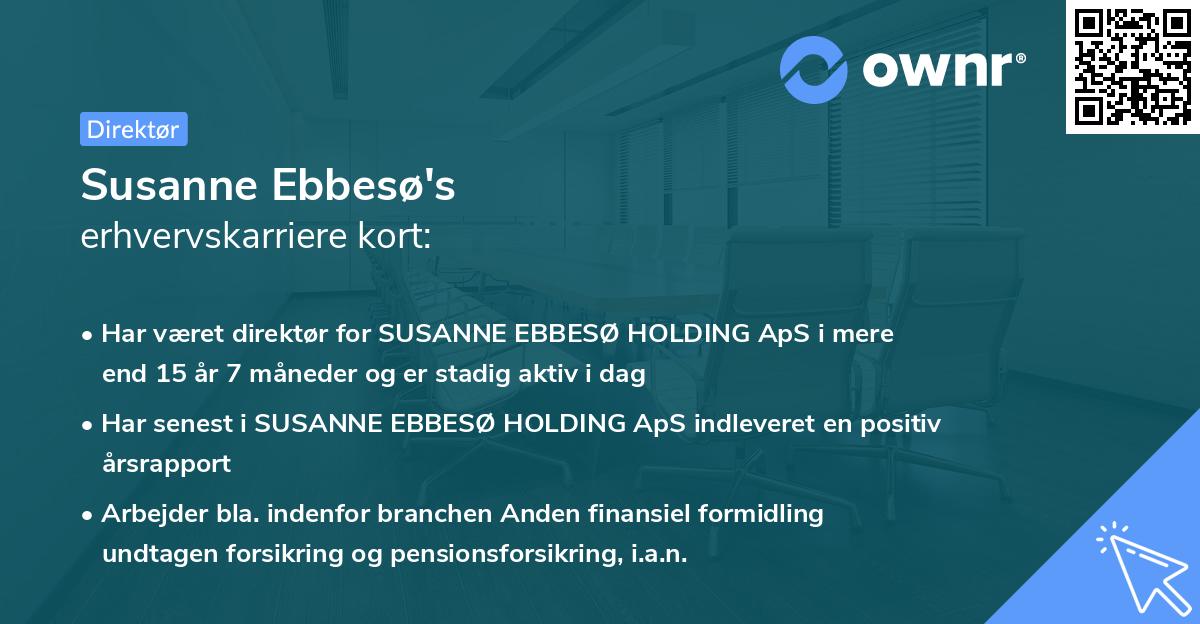 Susanne Ebbesø's erhvervskarriere kort