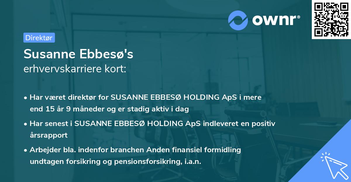 Susanne Ebbesø's erhvervskarriere kort