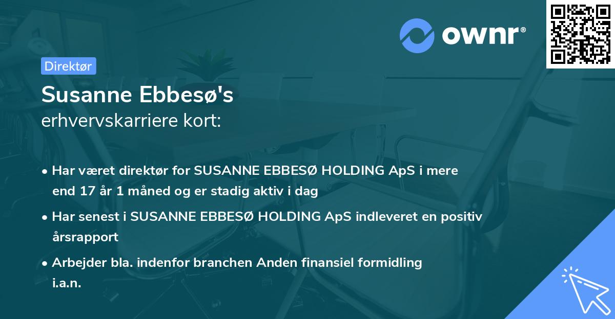 Susanne Ebbesø's erhvervskarriere kort