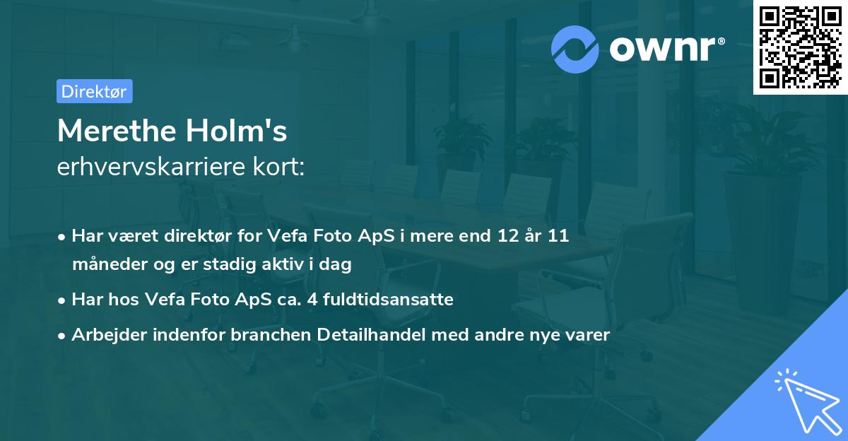 Merethe Holm's erhvervskarriere kort