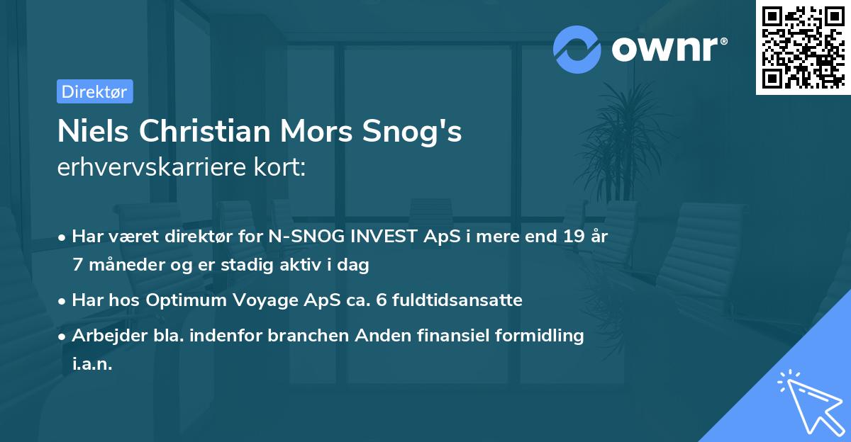Niels Christian Mors Snog's erhvervskarriere kort
