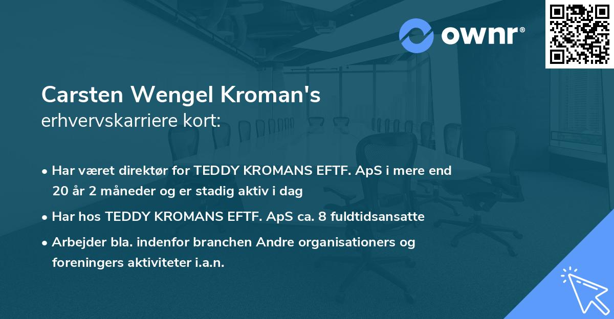 Carsten Wengel Kroman's erhvervskarriere kort