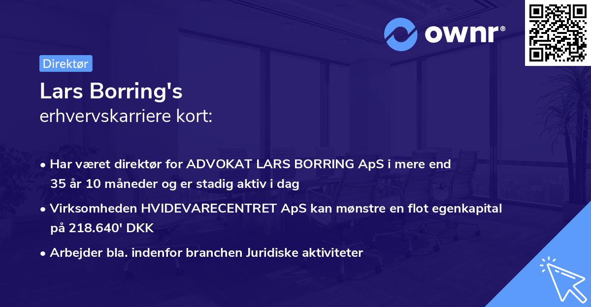 Lars Borring's erhvervskarriere kort