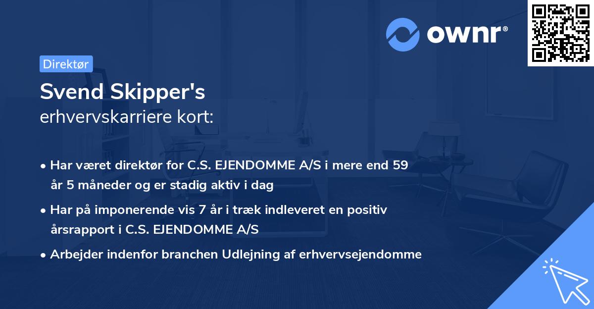 Svend Skipper's erhvervskarriere kort