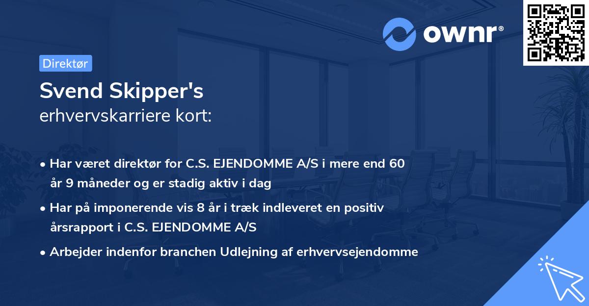 Svend Skipper's erhvervskarriere kort