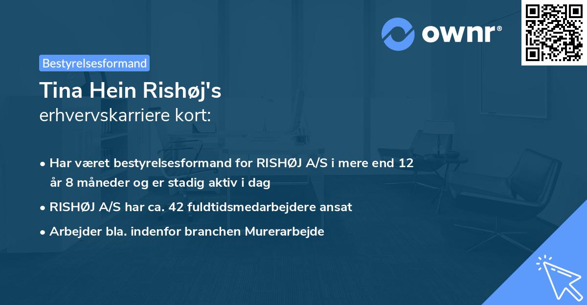 Tina Hein Rishøj's erhvervskarriere kort