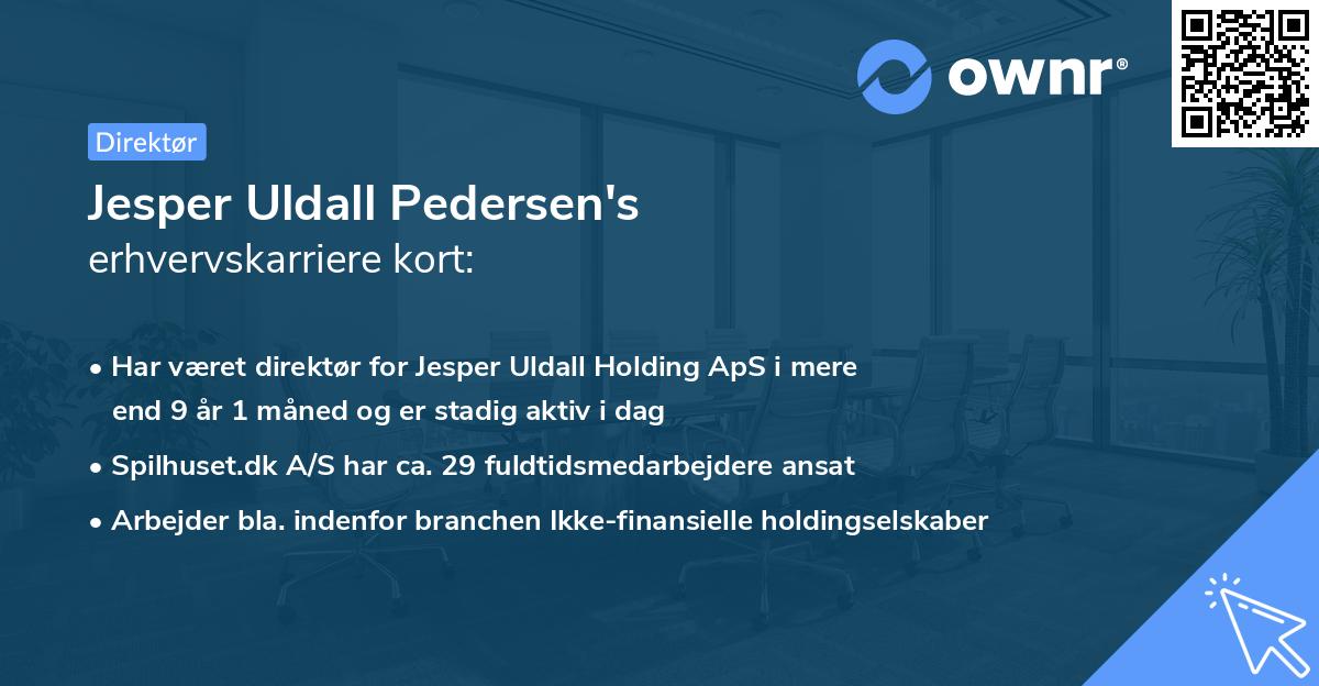 Jesper Uldall Pedersen's erhvervskarriere kort