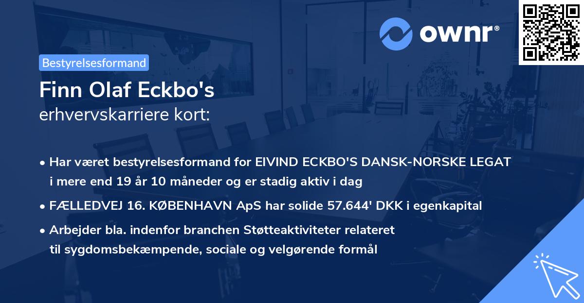 Finn Olaf Eckbo's erhvervskarriere kort