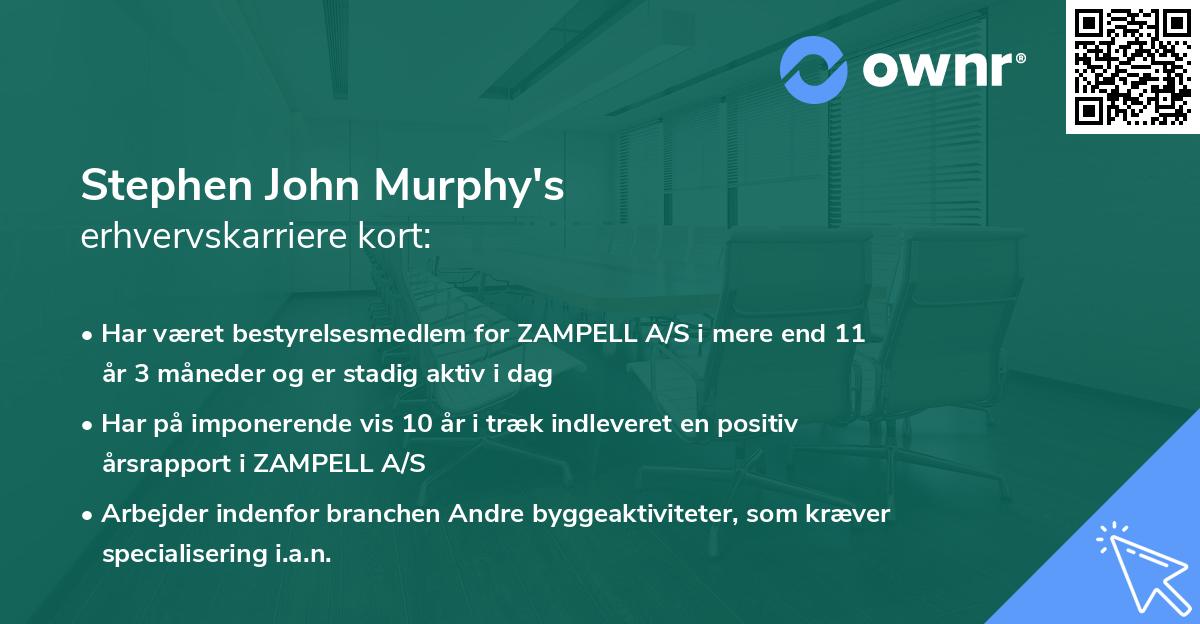 Stephen John Murphy's erhvervskarriere kort