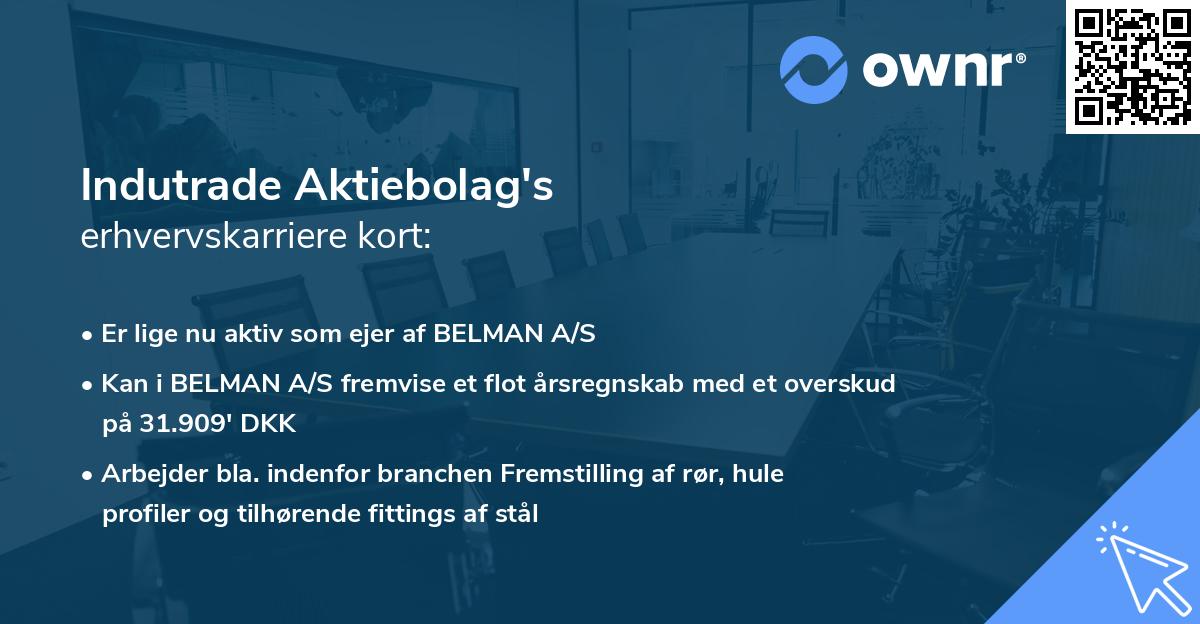 Indutrade Aktiebolag's erhvervskarriere kort