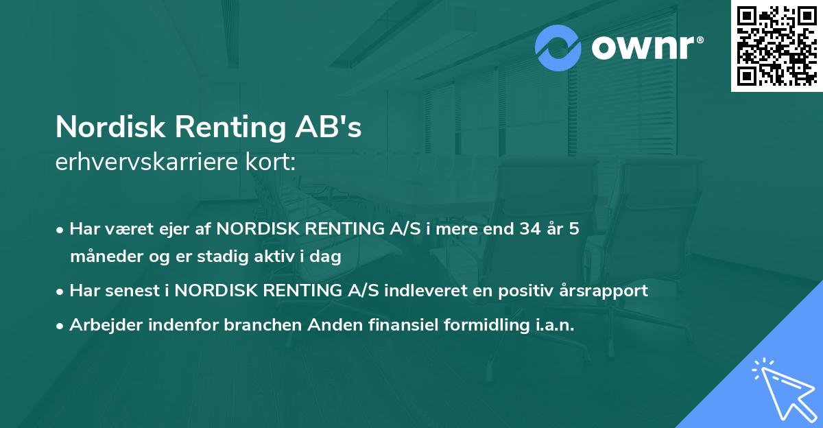 Nordisk Renting AB's erhvervskarriere kort