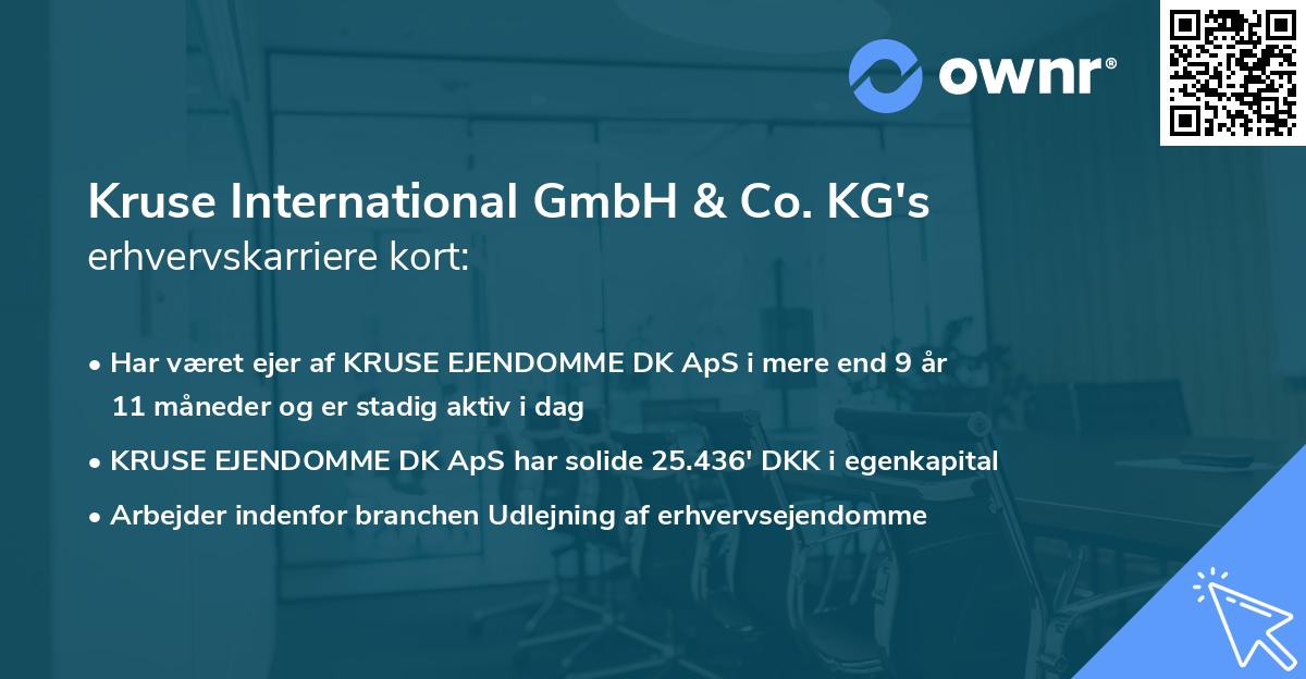 Kruse International GmbH & Co. KG's erhvervskarriere kort