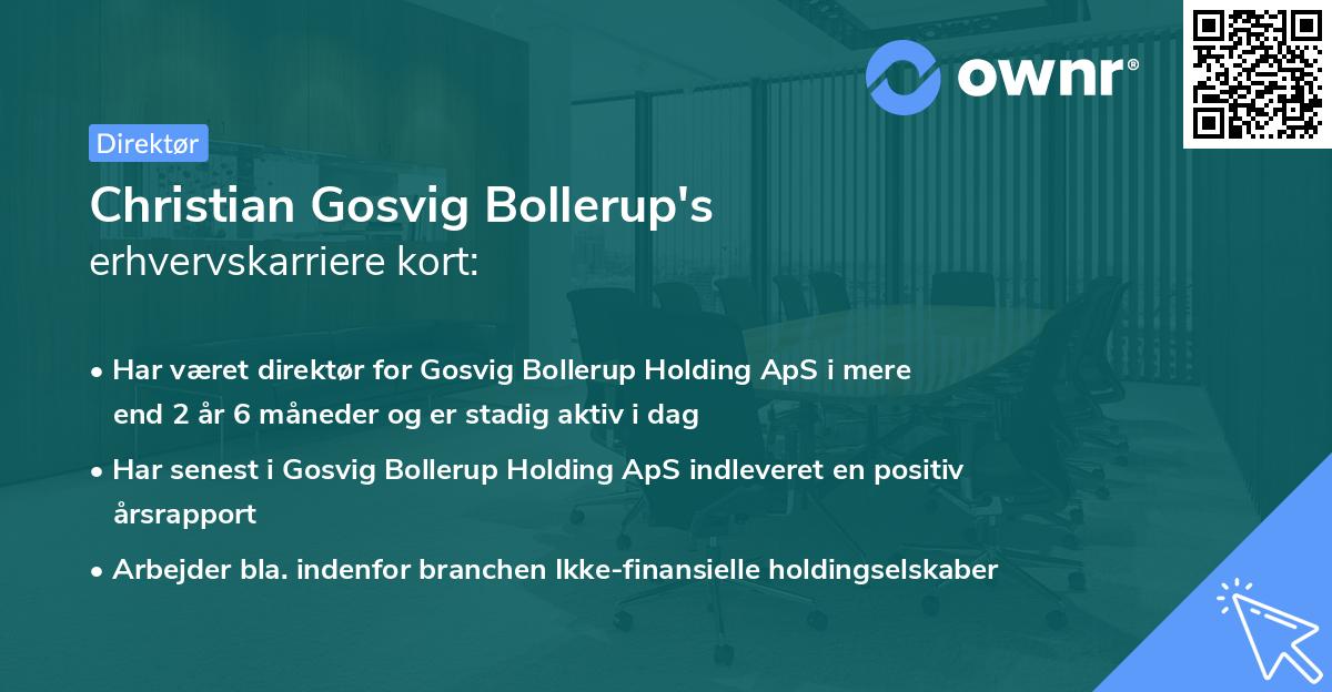 Christian Gosvig Bollerup's erhvervskarriere kort
