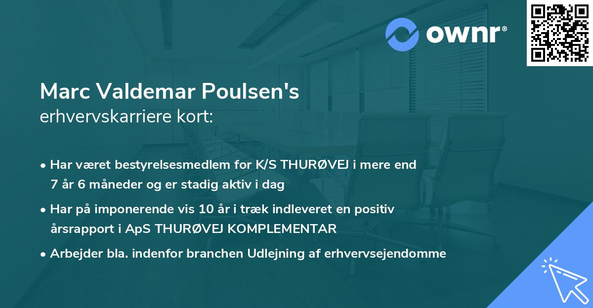 Marc Valdemar Poulsen's erhvervskarriere kort