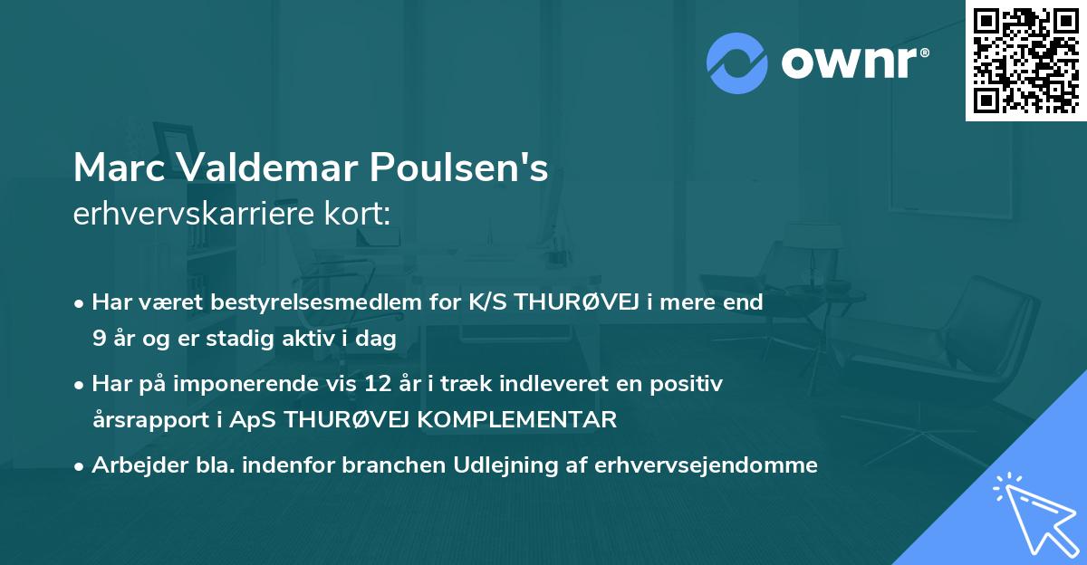 Marc Valdemar Poulsen's erhvervskarriere kort
